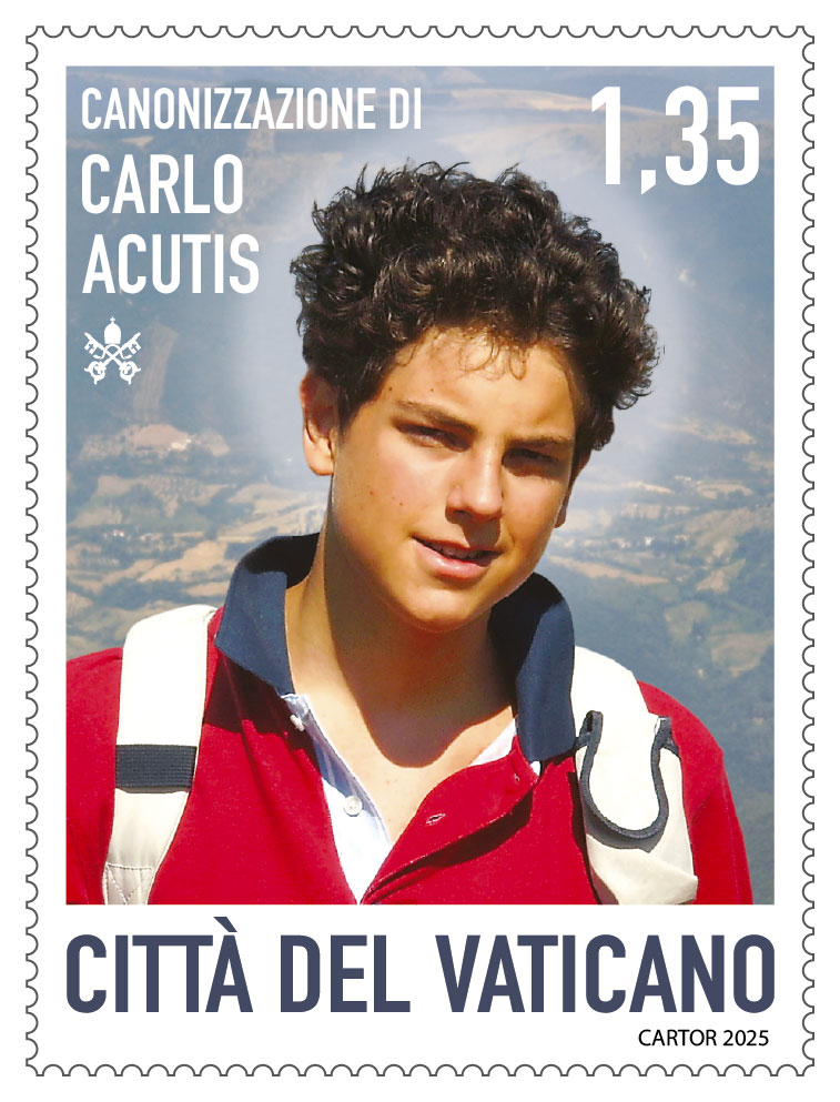 Francobollo e annullo postale speciale die emissionis Canonizzazione di Carlo Acutis