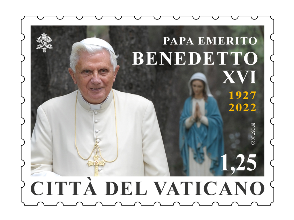  Francobollo e annullo postale speciale die emissionis In ricordo del Papa Emerito Benedetto XVI
