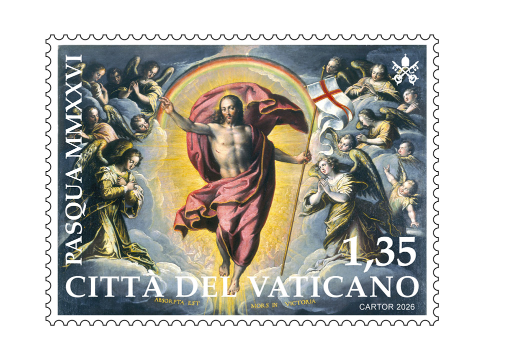 Francobollo e annullo postale speciale die emissionis  Pasqua di Risurrezione MMXXVI