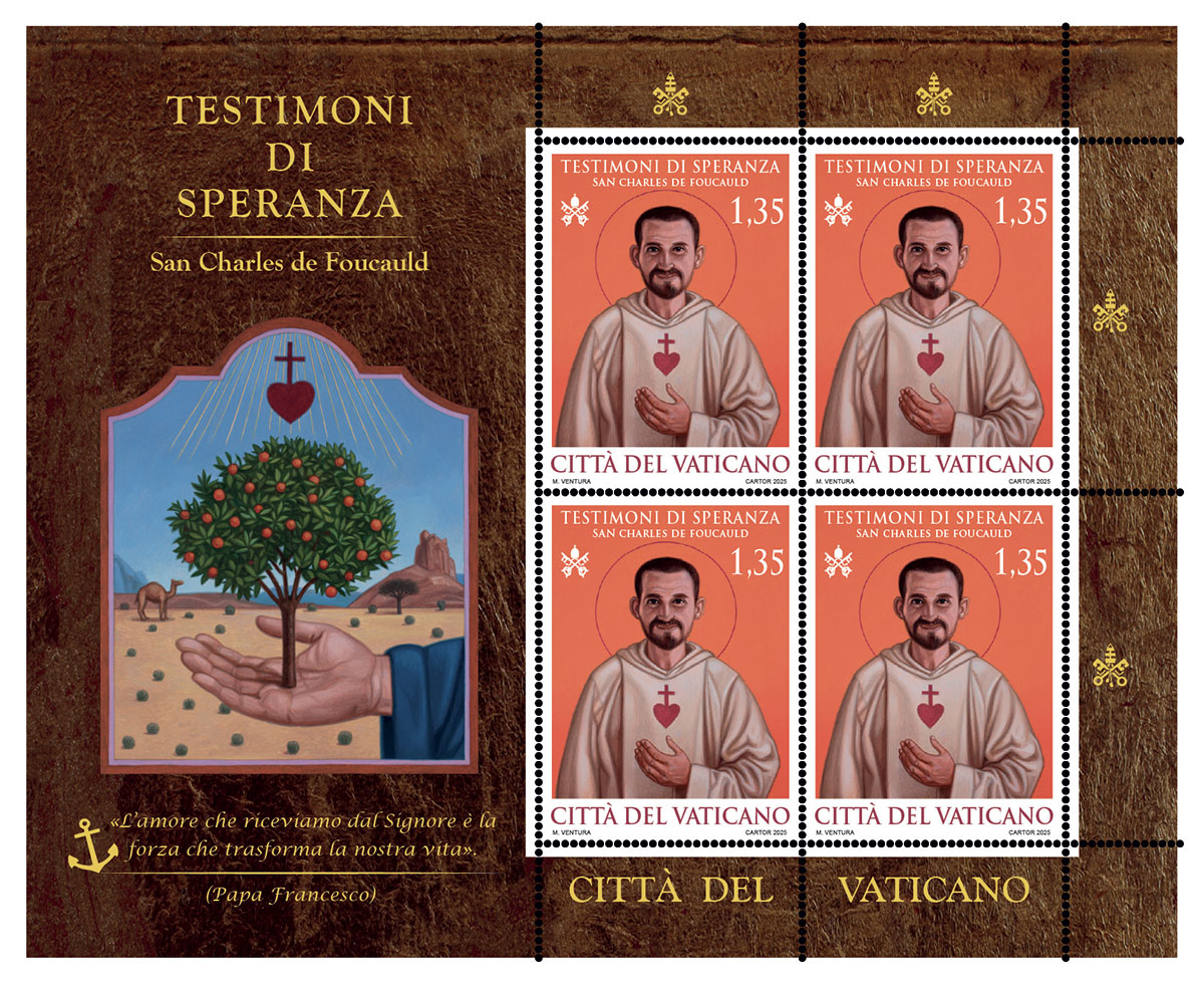 Francobollo e annullo postale speciale die emissionis Testimoni di Speranza: San Charles de Foucauld