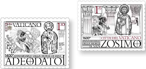 POPES AND SAINTS: 1400th ANNIVERSARY OF THE DEATH OF SAINT ADEODATUS I AND 1600th ANNIVERSARY OF THE DEATH OF SAINT ZOSIMUS